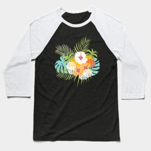 Tropical hibiscus & pineapple Baseball T-Shirt